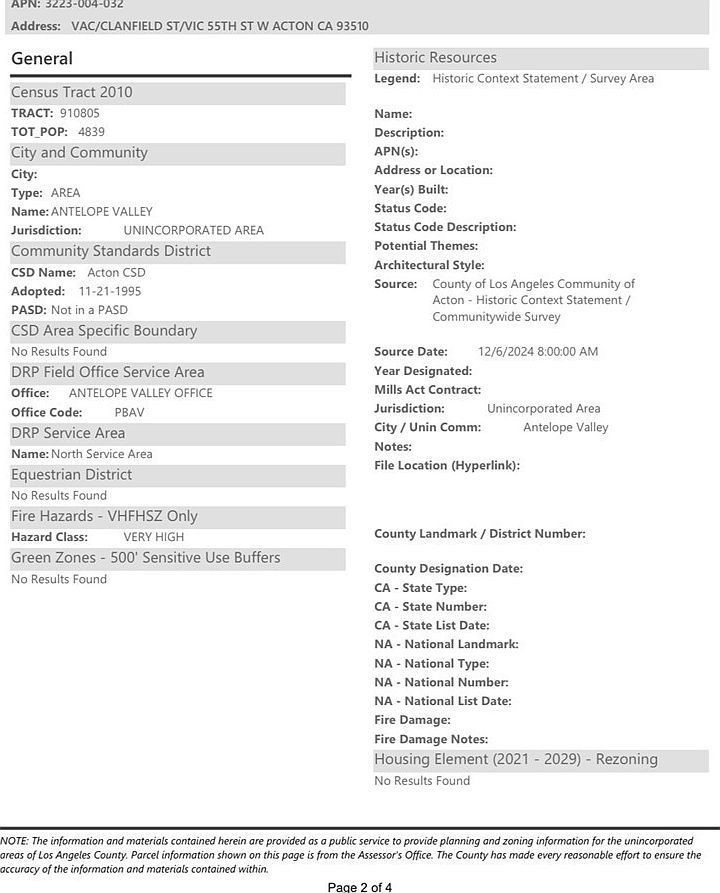 0 Clanfield Vic St #55 Acton, CA 93510 | Land/Lot