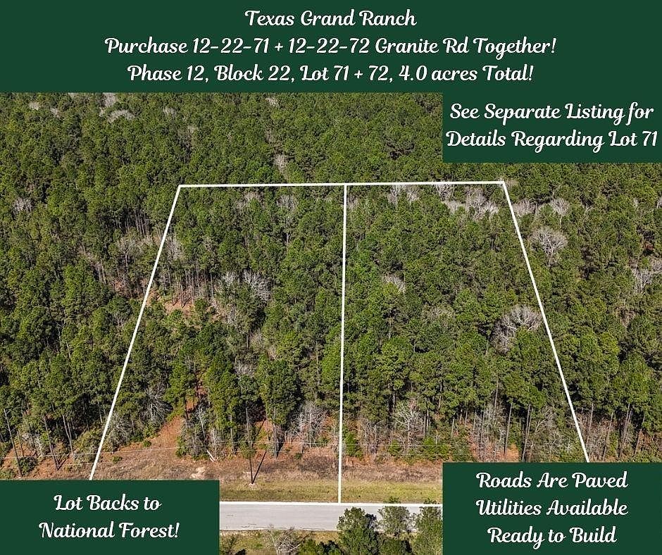 12-22-72 Granite Rd Huntsville, TX 77340  | Land/Lot