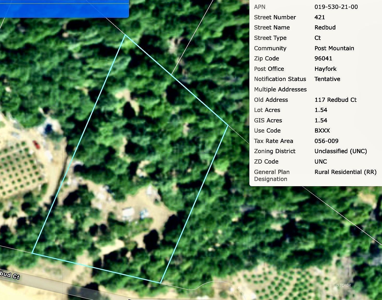 421 Redbud Ct Hayfork, CA 96041  | Land/Lot