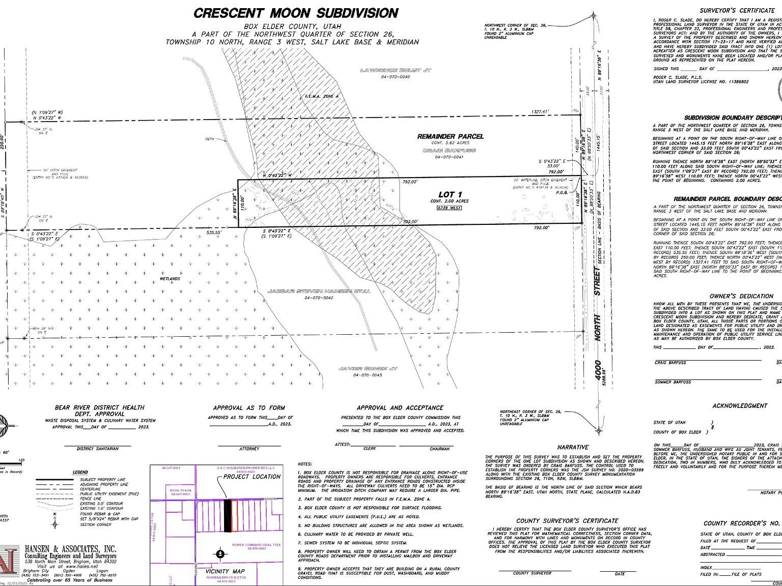 5765 W 4000 N Corinne, UT 84307  | Land/Lot