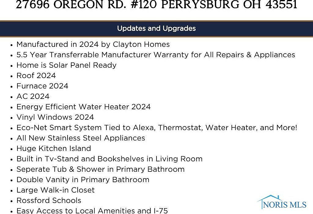 27696 Oregon Rd LOT 120 Perrysburg, OH 43551  | New build
