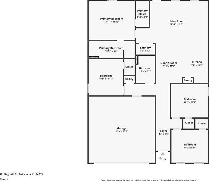 231 Begonia Ln Poinciana, FL 34759  | Single Family