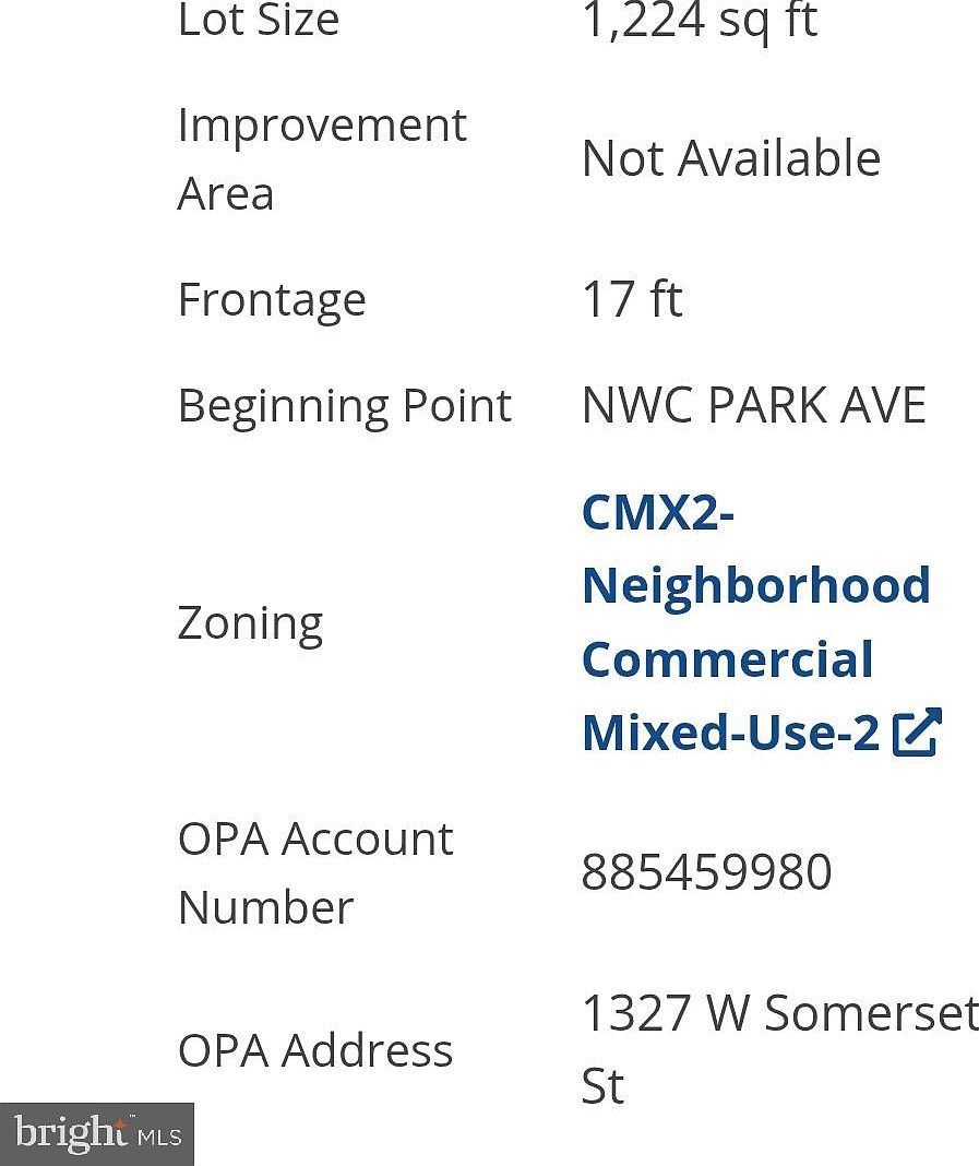 1327 W Somerset St Philadelphia, PA 19132 | Land/Lot