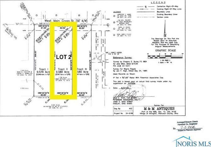 0 W Main Cross St LOT 2 Arlington, OH 45814  | Land/Lot