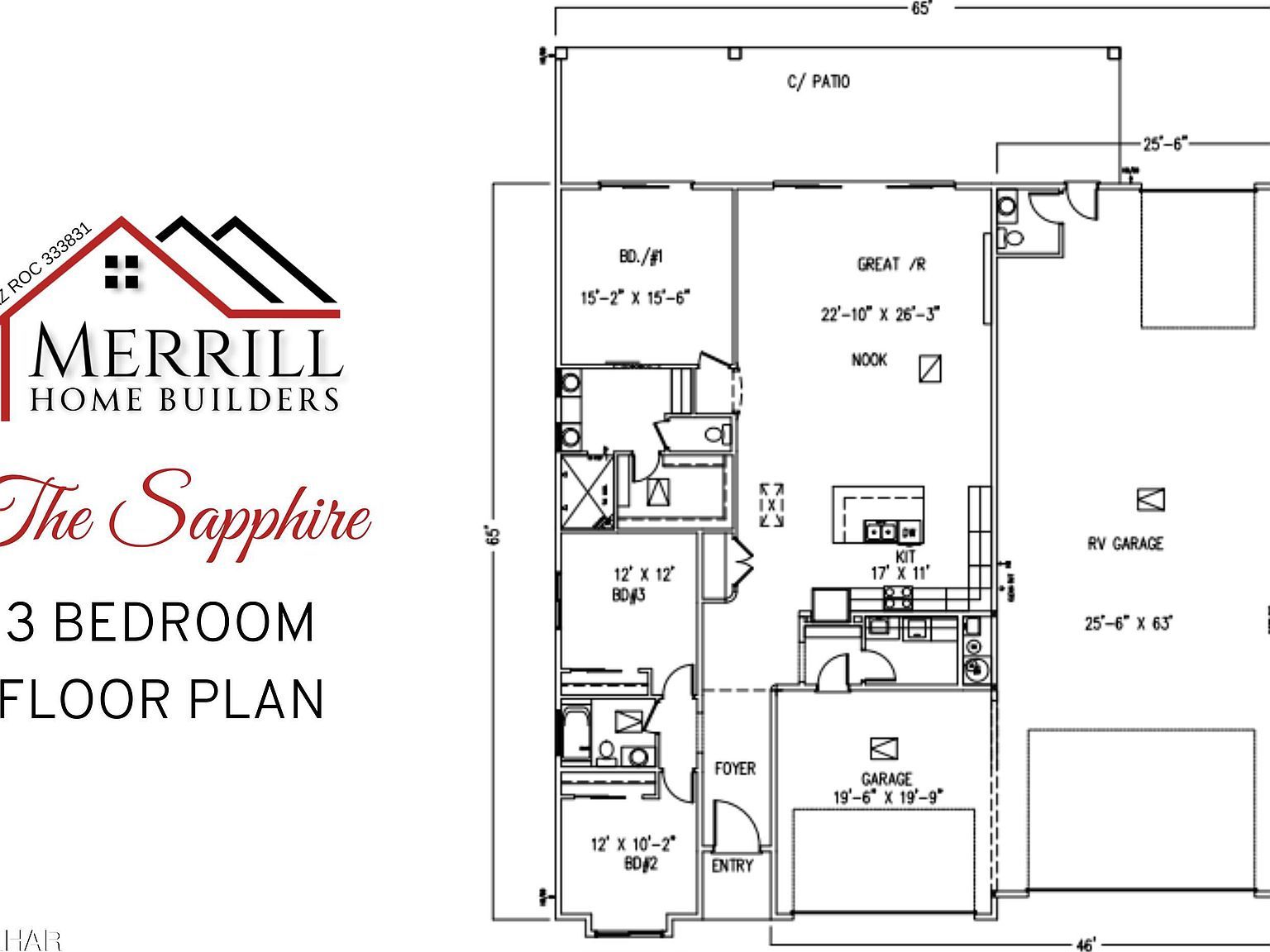 Sapphire On Your Lot Plan Lake Havasu City, AZ 86404  | Single Family