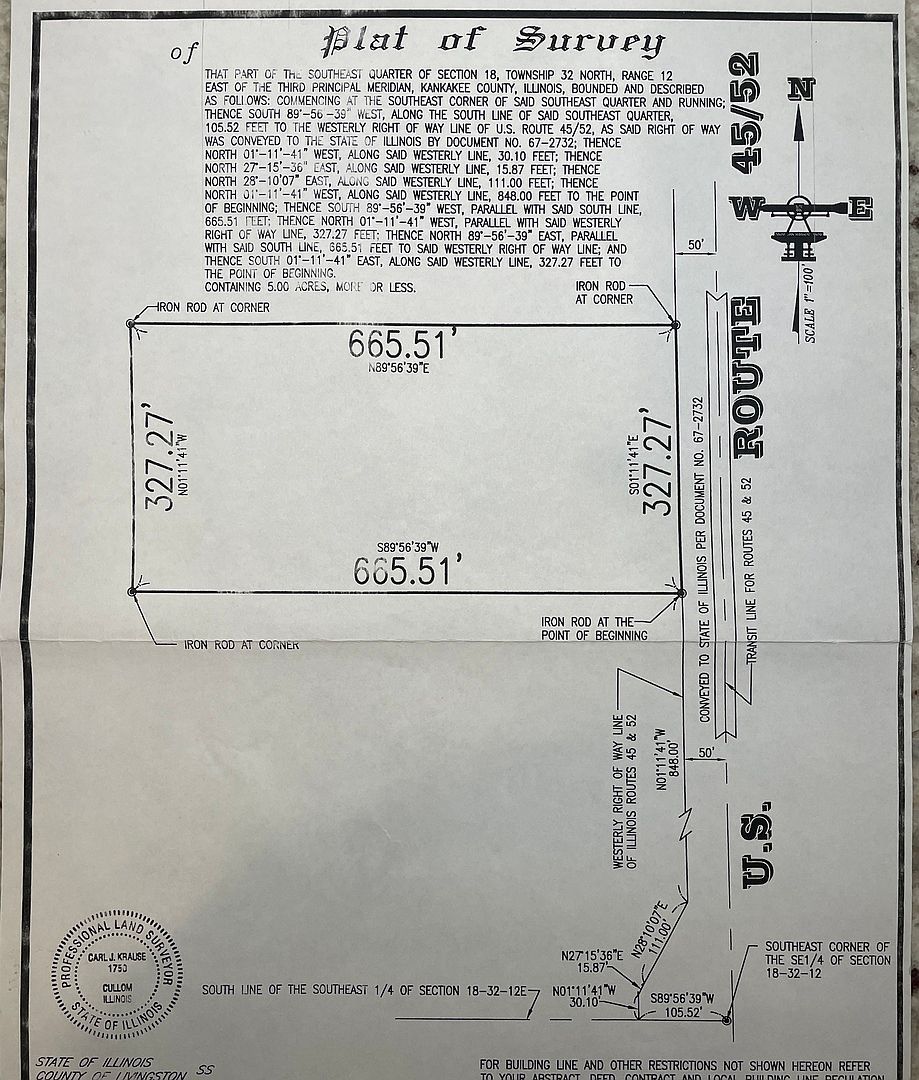 Us Highway 45/52, Manteno, IL, 60950  | Land/Lot