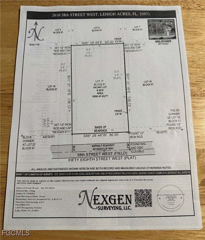 2610 58th St W Lehigh Acres, FL 33971  | Land/Lot