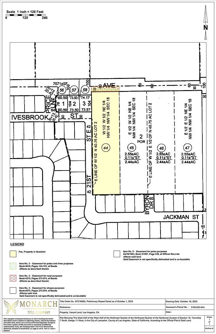 2126 E Avenue I Approximate Lot 18 Lancaster, CA 93535  | Land/Lot