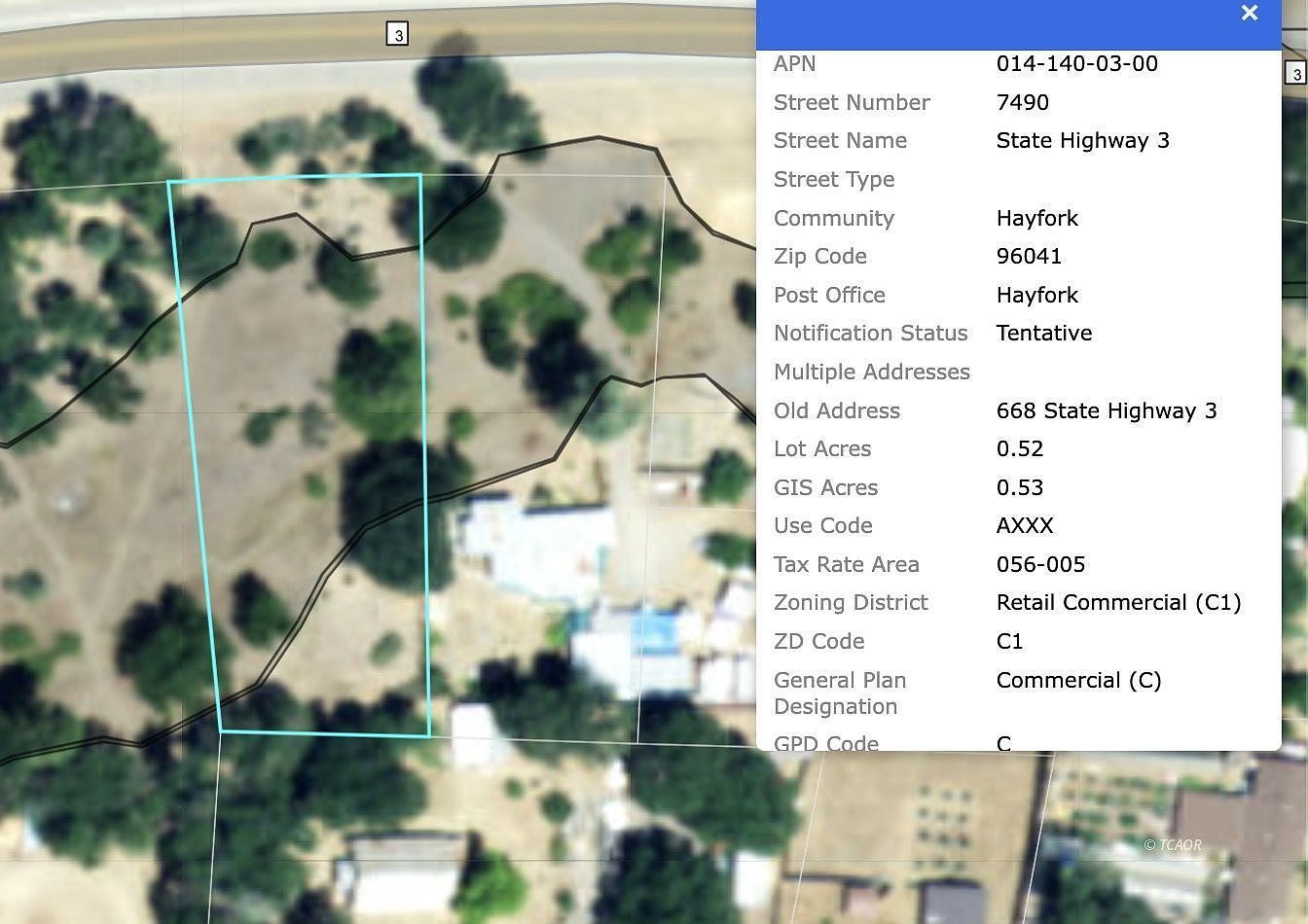7490 State Highway 3 Hayfork, CA 96041  | Land/Lot