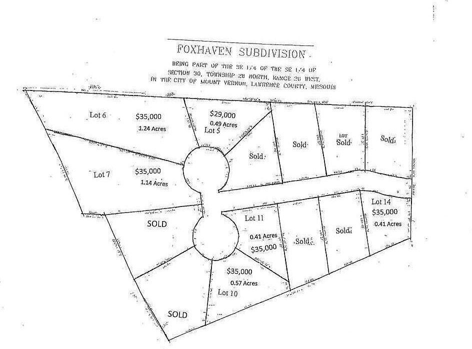 LOT 14 Fox Haven Dr Mount Vernon, MO 65712  | Land/Lot