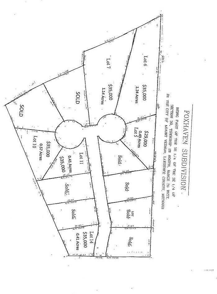 LOT 10 Fox Haven Dr Mount Vernon, MO 65712  | Land/Lot