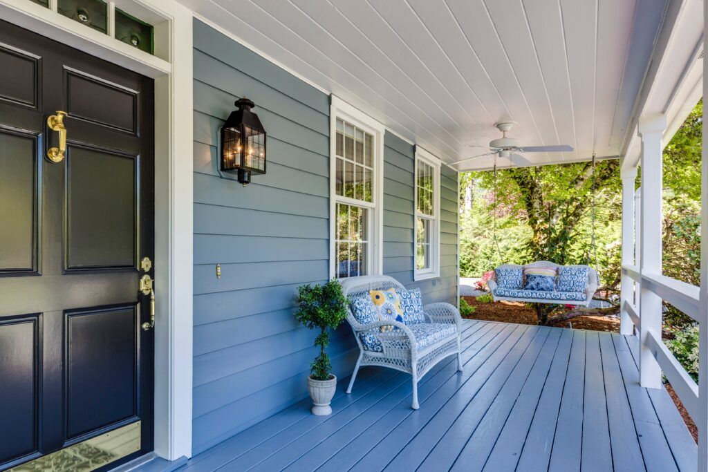 farmhouse porch with home offer to seller