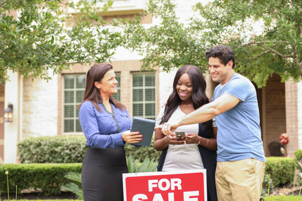 couple buying a house