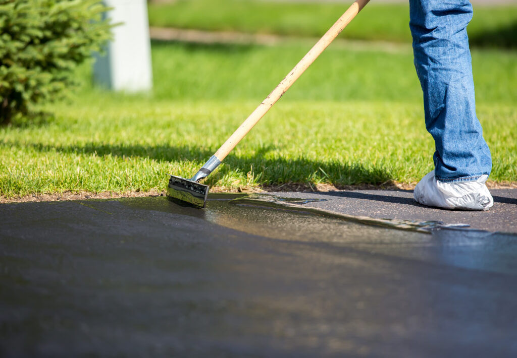 repairing the driveway cracks